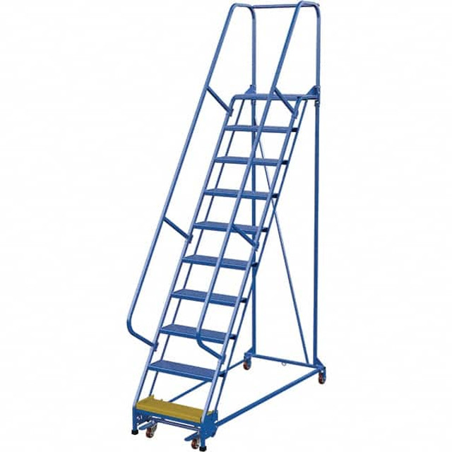 Vestil LAD-PW-26-10-P 10-Step Steel Step Ladder: Type IA, 130" High