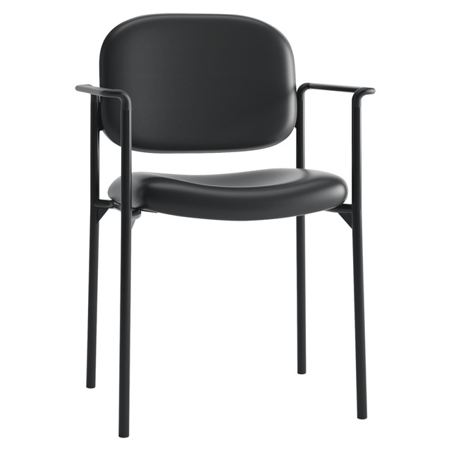 HNI CORPORATION HON VL616SB11  Scatter SofThread Fixed Arm Stacking Guest Chair, Black