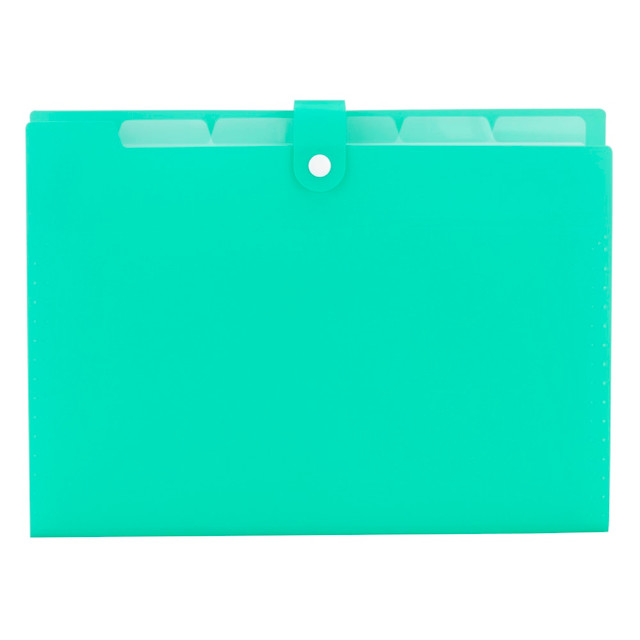 OFFICE DEPOT FH181307  Brand Polypropylene File Folder, 5 Pocket, Expansion 3in, 8 1/2in x 11in, Letter, Aqua, Pack of 1