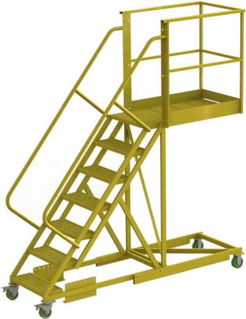 TRI-ARC UCS500740246 Steel Rolling Ladder: 7 Step