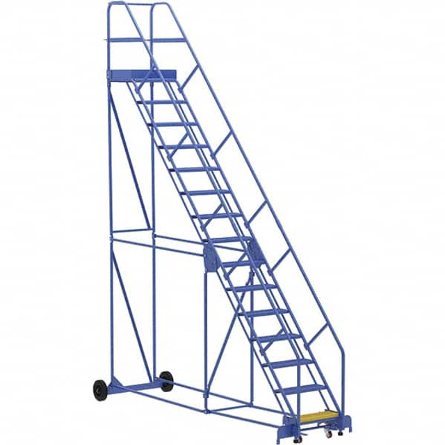 Vestil LAD-15-21-P-EZ Steel Rolling Ladder: Type 1A, 15 Step