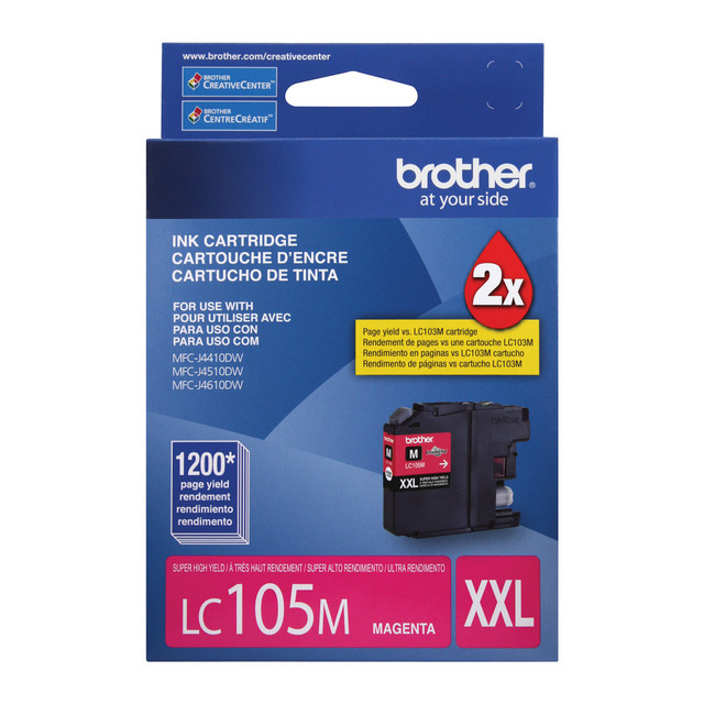 BROTHER INTL CORP LC105M Brother LC105 Magenta High-Yield Ink Cartridge, LC105M BROTHER INTL CORP LC105M Brother LC105 Magenta High-Yield Ink Cartridge, LC105M