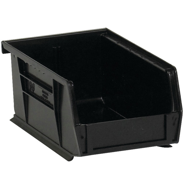 B O X MANAGEMENT, INC. Partners Brand BINP0965K  Plastic Stack & Hang Bin Boxes, Small Size, 9 1/4in x 6in x 5in, Black, Pack Of 12