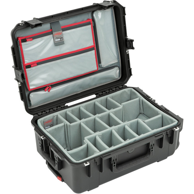 SKB CORPORATION 3I-2215-8DL SKB Cases iSeries Protective Case With Padded Dividers, Lid Divider And Wheels, 22inH x 15-1/2inW x 8inD, Black