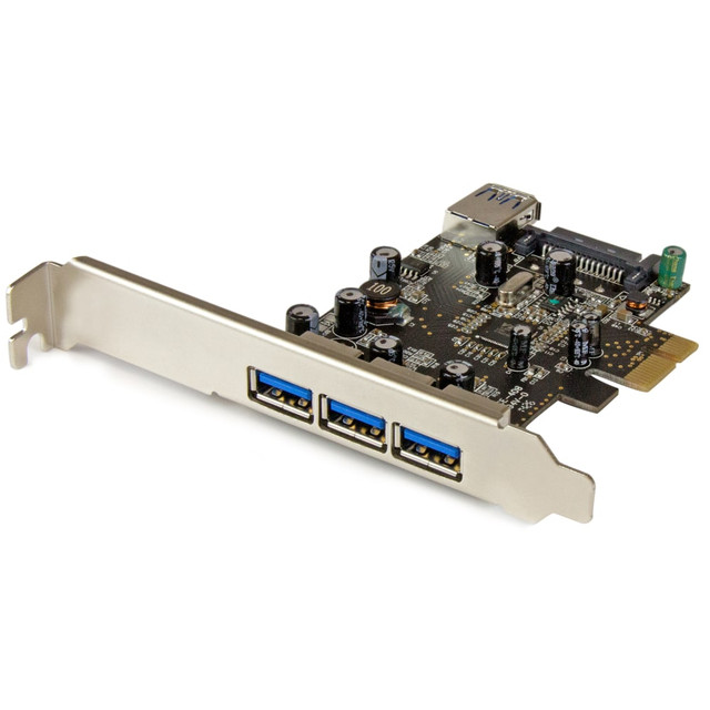 STARTECH.COM PEXUSB3S42  4 Port PCI Express USB 3.0 Card - 3 External and 1 Internal - Add four USB 3.0 ports - three external and one internal port - to your computer - 4 Port PCIe USB 3.0 Card