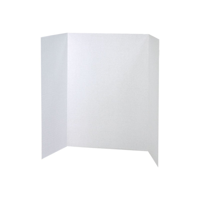 PACON CORPORATION 3763 Pacon 80% Recycled Single-Walled Tri-Fold Presentation Boards, 48in x 36in, White, Carton Of 24
