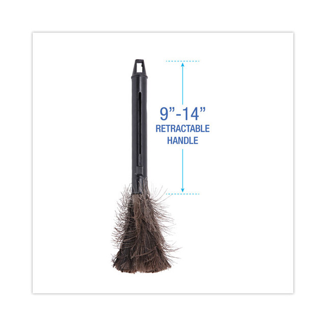 BOARDWALK 914FD Ostrich Feather Duster, 9" to 14" Retractable Plastic Handle