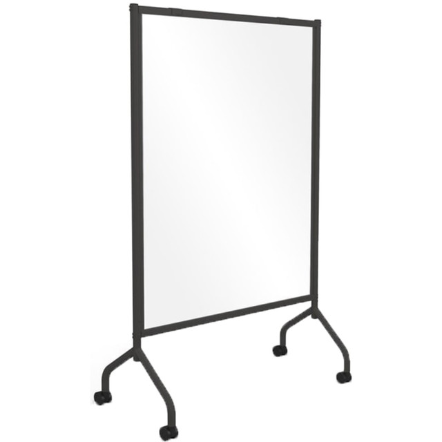 MOORECO INC MooreCo 62543-CLEAR  Essentials Plastic Mobile Partition And Sneeze Guard, 54in x 38-1/2in, Clear/Silver