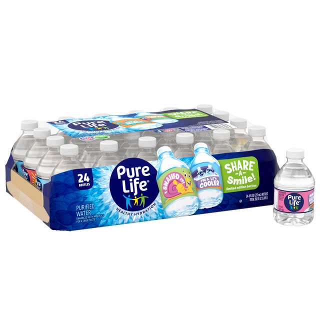 NESTLE WATERS NORTH AMERICA 11476087 Pure Life Purified Water, 8 Oz, Case of 24 bottles