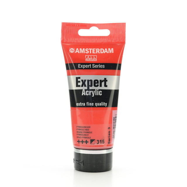 WINSOR & NEWTON 100515337-2 Amsterdam Expert Acrylic Paint Tubes, 75 mL, Pyrrole Red, Pack Of 2