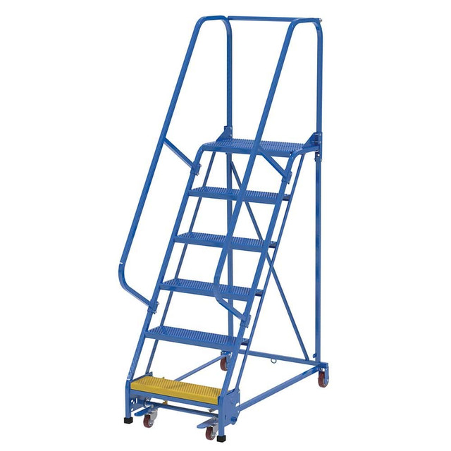 Vestil LAD-PW-26-6-P 6-Step Steel Step Ladder: Type IA, 90" High