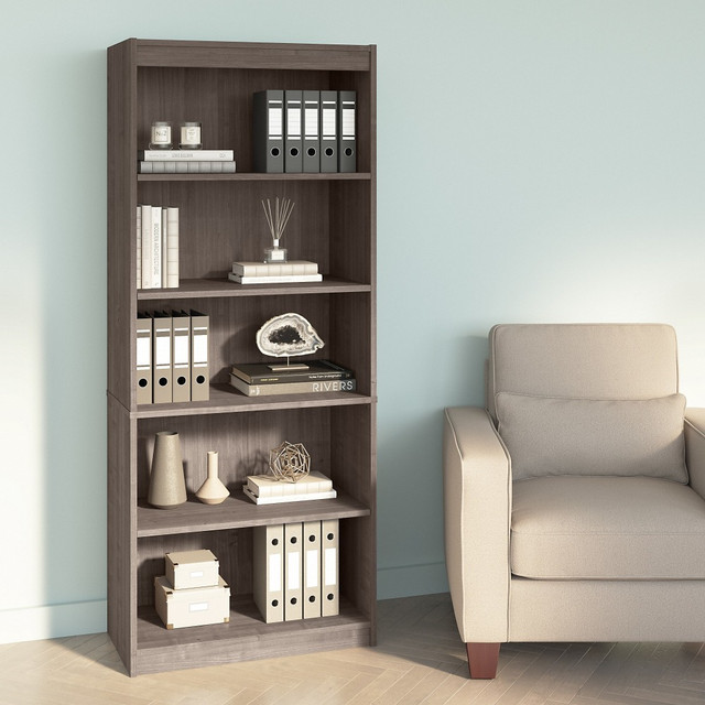 BESTAR INC. 152700-000141 Bestar Ridgeley 72inH 5-Shelf Bookcase, Medium Gray Maple