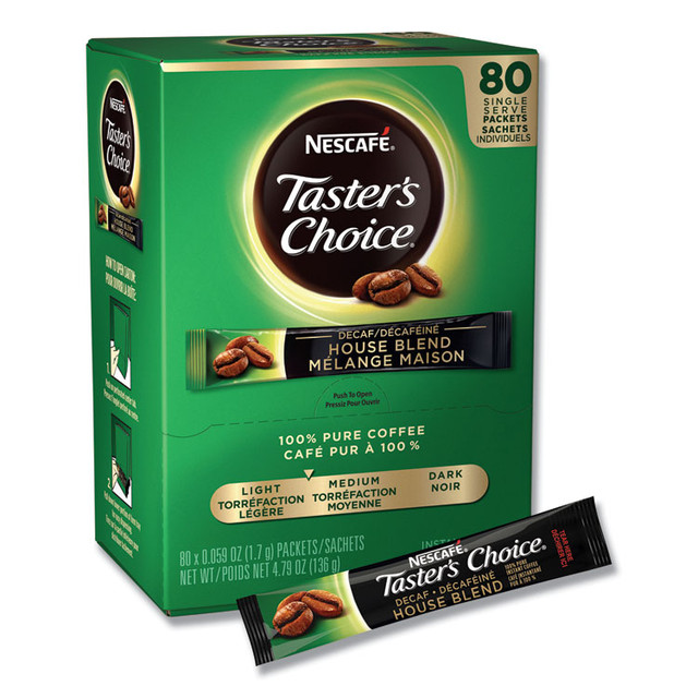 NESTLE Nescafé® 66488 Taster's Choice Stick Pack, Decaf, 0.06oz, 80/Box