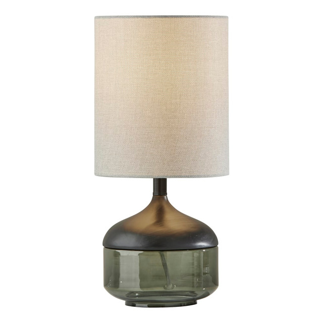 ADESSO INC Adesso 3526-01  Marina Table Lamp, 16-1/4inH, Light Gray Shade/Black/Smoked Glass Base