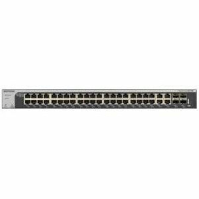 NETGEAR INC. Netgear XS748T-100NES  ProSafe XS748T Layer 3 Switch - 44 Ports - Manageable - 10 Gigabit Ethernet, Gigabit Ethernet - 10GBase-SR, 1000Base-SX, 1000Base-LX, 10GBase-LR, 10GBase-T - 3 Layer Supported - Modular - Twisted Pair, Optical Fibe