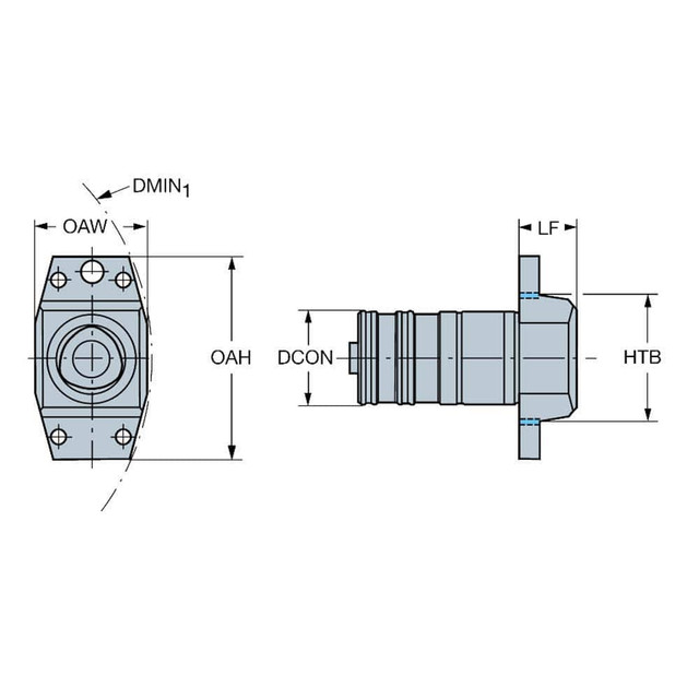 Sandvik Coromant 5729188 Modular Lathe Adapter/Mount: Neutral Cut, C6 Modular Connection