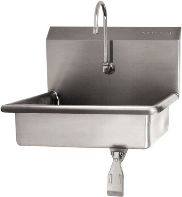 SANI-LAV 6081 Hand Sink: Wall Mount, Single Knee Valve Faucet, 304 Stainless Steel