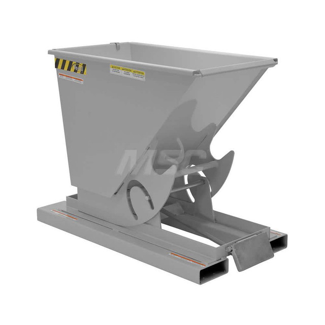 Vestil D-33-HD-GY-MG Stationary Tilt Hopper: 6,000 lb Capacity, 26" Wide, 51.88" Long, 38.0625" High