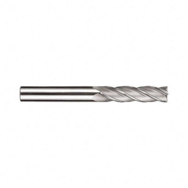 SGS 31736 Square End Mill: 1'' Dia, 2-1/4'' LOC, 1'' Shank Dia, 5'' OAL, 4 Flutes, Solid Carbide