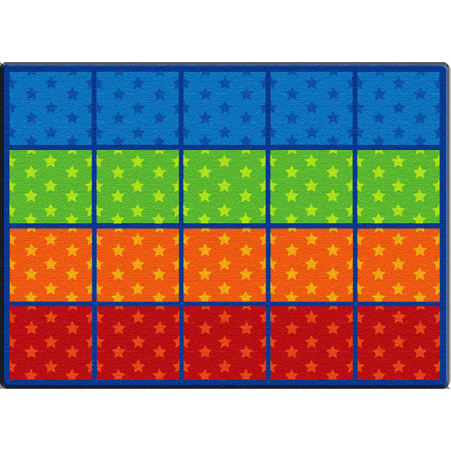 FLAGSHIP CARPETS PE423-32  Cushy Tushy Stars Seating Rows Carpet, Rectangle, 6ft x 8ft 4in, Multicolor