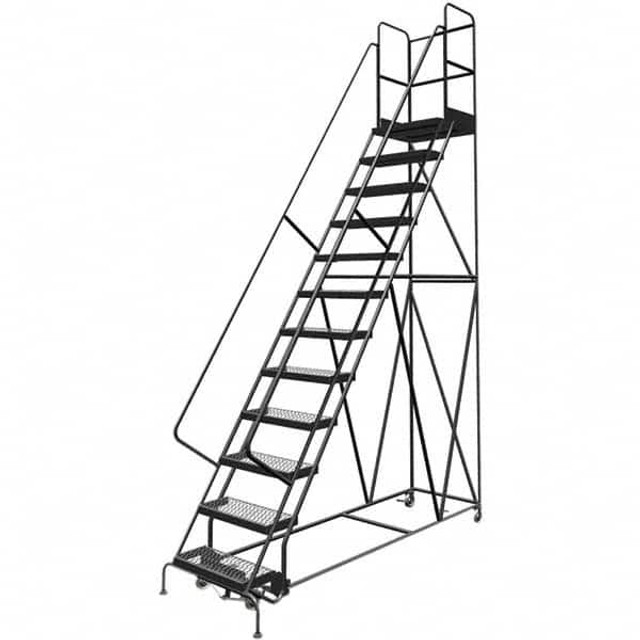 TRI-ARC KDSR112242-D2 Steel Rolling Ladder: 12 Step