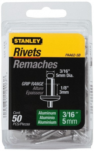 Stanley PAA62-5B Color Coded Blind Rivet: Aluminum Body, Aluminum Mandrel