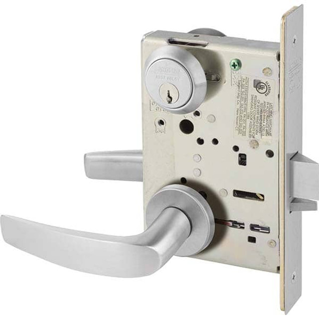 Sargent 8238 LNB 26D Lever Locksets; Type: Classroom; Door Thickness: 1-3/4; Key Type: Conventional; Back Set: 2-3/4; For Use With: Commercial Doors; Finish/Coating: Satin Chrome; Material: Steel; Material: Steel; Door Thickness: 1-3/4; Lockset Grade