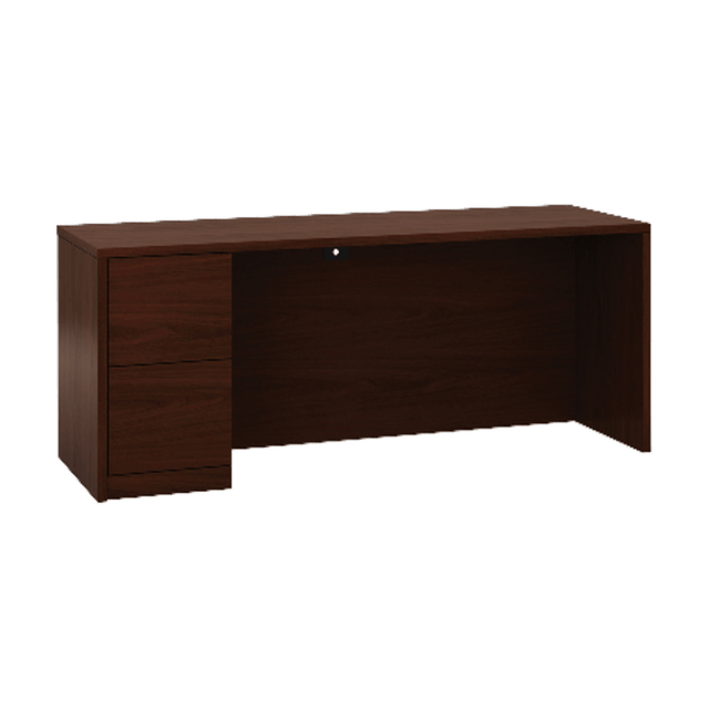 HNI CORPORATION 105904LNN HON 10700 Series Left-Pedestal Credenza - 72in x 24in x 29.5in x 1.1in - 2 x File Drawer(s) - Single Pedestal on Left Side - Square Edge - Material: Wood - Finish: Laminate, Mahogany