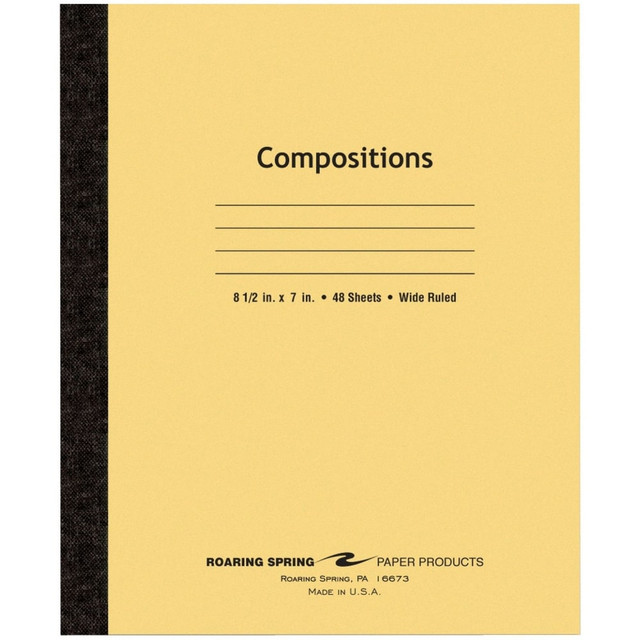 ROARING SPRING BLANK BOOK COMPANY 77308 Roaring Spring Composition Notebook, 7in x 8-1/2in, 48 Sheets, Manila ROARING SPRING BLANK BOOK COMPANY 77308 Roaring Spring Composition Notebook, 7in x 8-1/2in, 48 Sheets, Manila