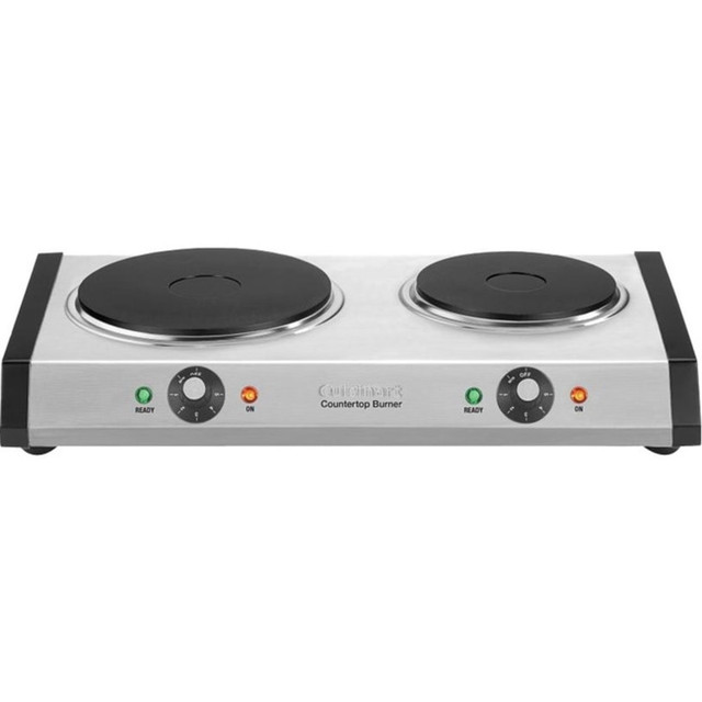 CONAIR CORPORATION Cuisinart CB-60  Countertop Double Burner Stove, Brushed Stainless Steel