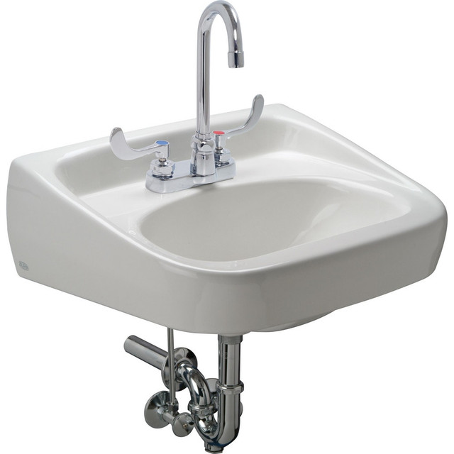 Zurn Z.L5.M Sinks; Type: Bathroom/Lavatory ; Mounting Location: Wall ; Number Of Bowls: 1 ; Material: Brass; Vitreous China ; Faucet Included: Yes ; Faucet Type: Manual