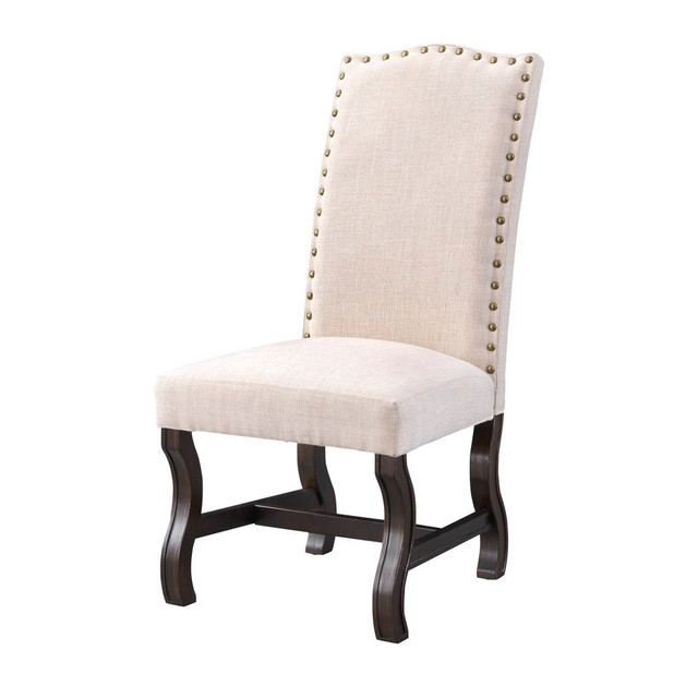 COAST TO COAST IMPORTS, LLC. Coast to Coast 51500  Dwight High-Back Side Chairs, Cream/Beca Dark Brown, Set Of 2 Chairs