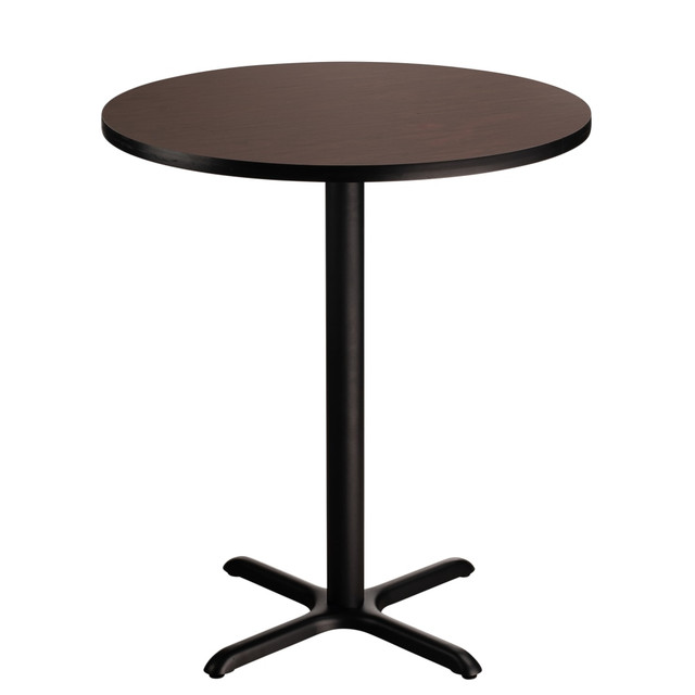 OKLAHOMA SOUND CORPORATION CT13636XBMY/1 National Public Seating Cafe Table, 42inH x 36inW x 36inD, Mahogany/Black