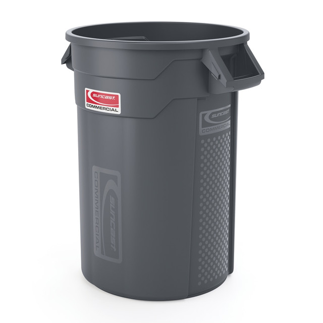 SUNCAST CORPORATION TCU32 Suncast Commercial Oval HDPE Utility Trash Can, 32 Gallons, Gray