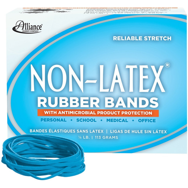 Soft stretch for stress-free application.  Contains no natural rubber proteins.  100% latex free.  Distinctive cyan blue color for easy identification.  Ideal for latex-free environments  Antimicrobial product protection  Bright cyan blue color for identification  Can be sterilized for medical use  Soft-stretch design for easy use  Antimicrobial is an agent that kills microorganisms or stops their growth.