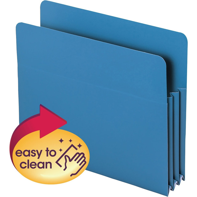 SMEAD MFG CO 73503 Smead Poly Expanding File Pockets, Letter Size, 3 1/2in Expansion, Blue, Pack Of 4