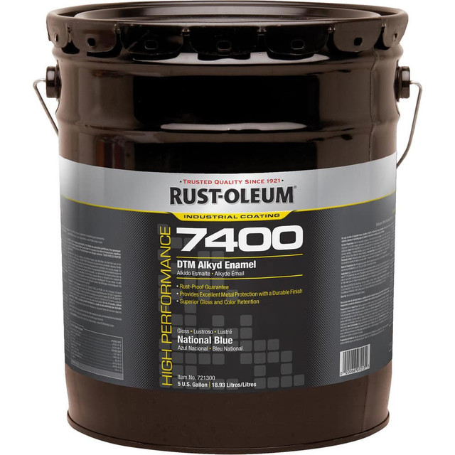 Rust-Oleum 721300 Industrial Enamel Paint: 5 gal, Gloss, National Blue