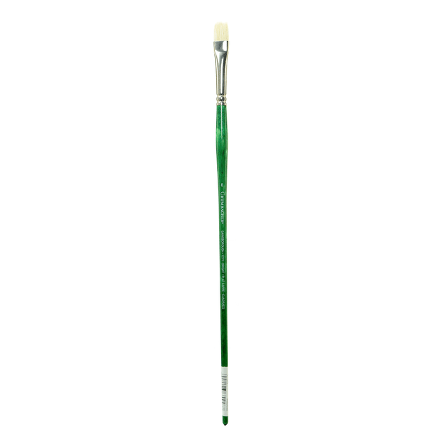 KOH-I-NOOR RAPIDOGRAPH, INC. 1271B.6 Grumbacher Gainsborough Oil And Acrylic Paint Brush, Size 6, Bright Bristle, Hog Hair, Green