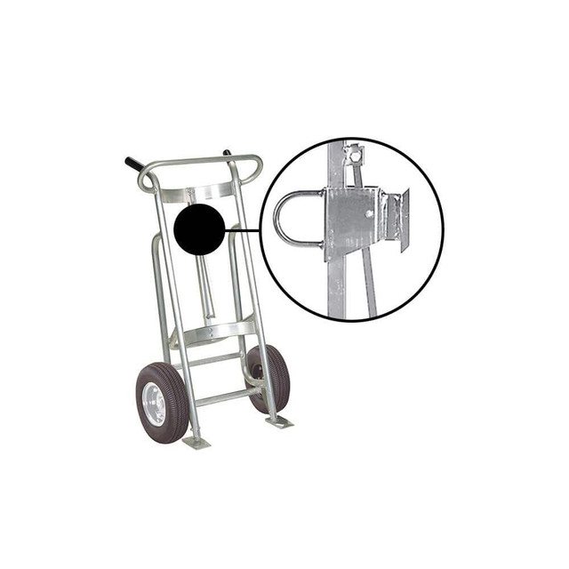 Valley Craft F81500A0F Drum & Tank Handling Equipment; Load Capacity (Lb. - 3 Decimals): 1000.000 ; Equipment Type: Drum Hand Truck ; Overall Width: 25 ; Overall Height: 52in ; Overall Depth: 18in ; Material: Aluminum