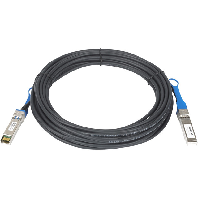 AXC765, AXC767, AXC7610, AXC7615 and AXC7620 are new Active or Active Optical DAC versions of 5-meter to 20-meter Direct Attach SFP+ cables for 10G network cabling between SFP+ devices (network switches, servers, storage). These DAC integrate active SFP+ compatible connectors with a copper twin-axial cable, or a duplex fiber optic cable into a low-latency, energy-efficient and low-cost cabling solution.   Passive or active SFP+ connector on both ends replacing SFP+ transceivers providing the highest performance, pre-terminated twin-axial or duplex fiber optic cable. 5-Year NETGEAR Limited Warranty  Performance and support:  AXC7620, is a 20-meter Active Optical Direct Attach Cable (DAC) SFP+ cable for 10G network cabling between SFP+ devices (network switches, servers, storage).  DAC family with options:  The family of DAC cables includes the AXC761, AXC763, AXC765, AXC767 and AXC7610 Passive or Active versions in 1-meter, 3-meter, 5-meter, 7-meter and 10-meter lengths. AXC7615 and AXC7620 Active Optical DAC offer even longer 15-meter and 20-meter reach. SFP+ compatible connectors with a copper twin-axial cable, or a duplex fiber optic cable in a low-latency, energy-efficient and low-cost cabling solution  10G Network cabling: