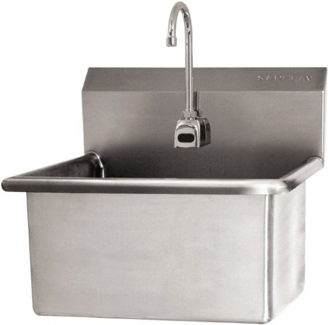 SANI-LAV 531A-0.5 Scrub Sink: Wall Mount, Electronic Faucet, 304 Stainless Steel