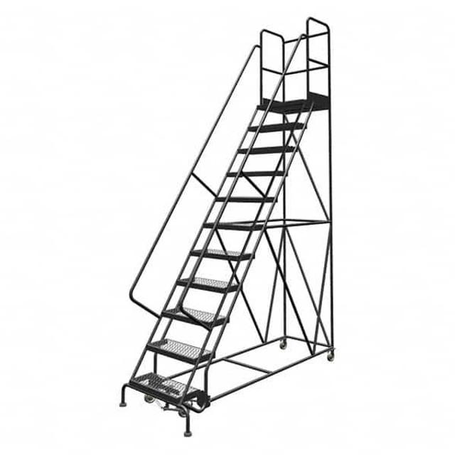 TRI-ARC KDSR111242-D2 Steel Rolling Ladder: 11 Step