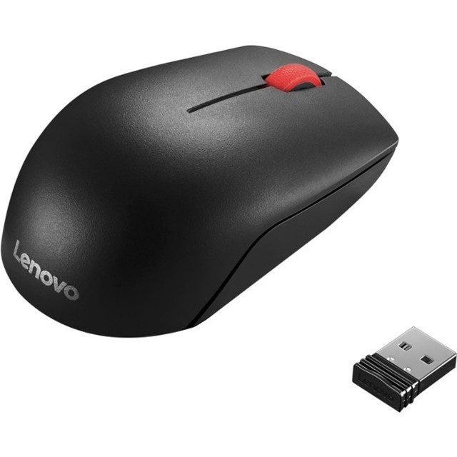 LENOVO, INC. 4Y50R20864 Lenovo Essential Compact Wireless Mouse - Optical - Radio Frequency - Black - USB - 1000 dpi - 3 Button(s) - Symmetrical LENOVO, INC. 4Y50R20864 Lenovo Essential Compact Wireless Mouse - Optical - Radio Frequency - Black - USB - 1000 dpi - 3 Button(s) - Symmetrical
