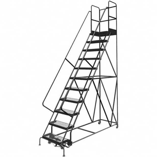 TRI-ARC KDSR111242-D3 Steel Rolling Ladder: 11 Step