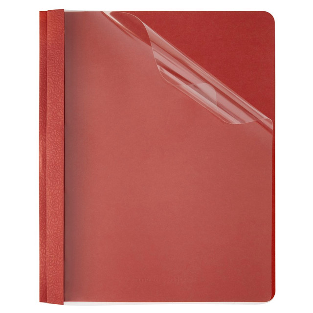 OFFICE DEPOT ODV631426  Brand Clear-Front Report Covers, Red, Pack Of 10