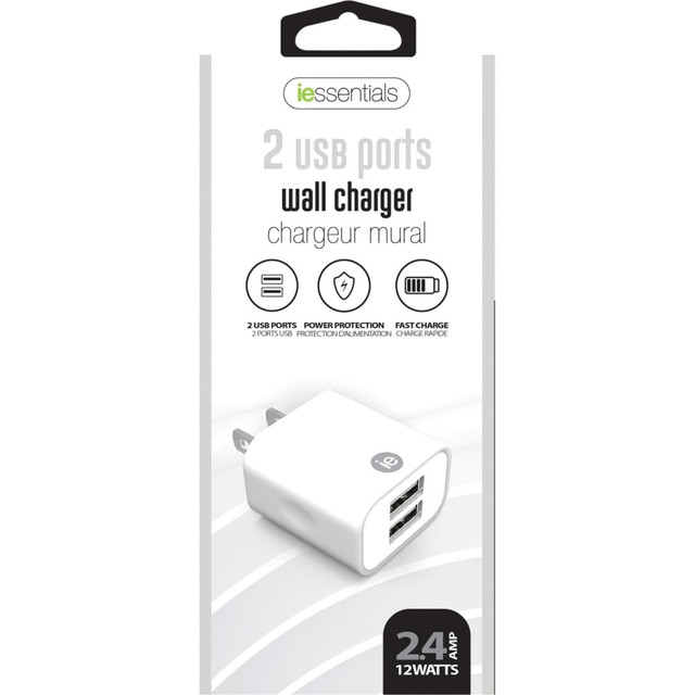 MIZCO INTERNATIONAL, INC. iEssentials IEN-AC22A-WT  AC Adapter - 5 V DC/2.40 A Output - White