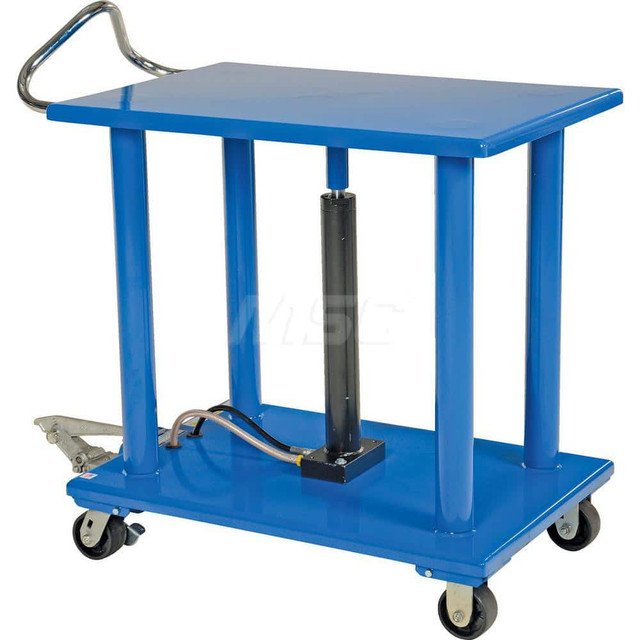 Vestil HT-30-2436 Mobile Battery Lift Table: 3,000 lb Capacity, 36 to 54" Lift Height, 24" Platform Width, 36" Platform Length