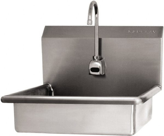 SANI-LAV 608A-0.5 Hand Sink: Wall Mount, Electronic Faucet, 304 Stainless Steel