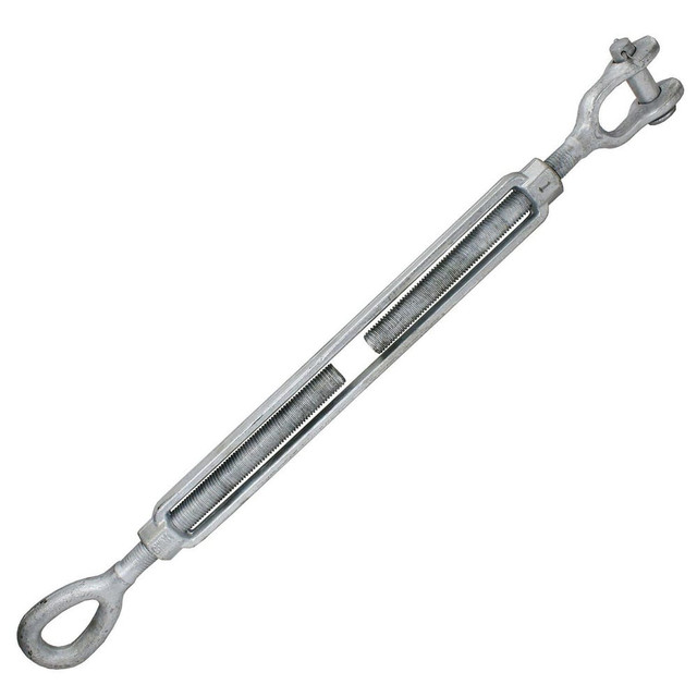 US Cargo Control JETBGV1X18 Turnbuckles; Turnbuckle Type: Jaw & Eye ; Working Load Limit: 10000 lb ; Thread Size: 1-18 in ; Turn-up: 18in ; Closed Length: 32.89in ; Material: Steel