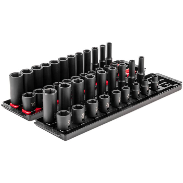 Tekton SID91216 Socket Sets; Set Type: Deep; Standard; Impact; Socket Set ; Measurement Type: Inch & Metric ; Drive Size: 3/8 in ; Minimum Size (Inch): 0.3125 ; Maximum Socket Depth (Decimal Inch): 1.1000 ; Maximum Size (Inch): 0.75